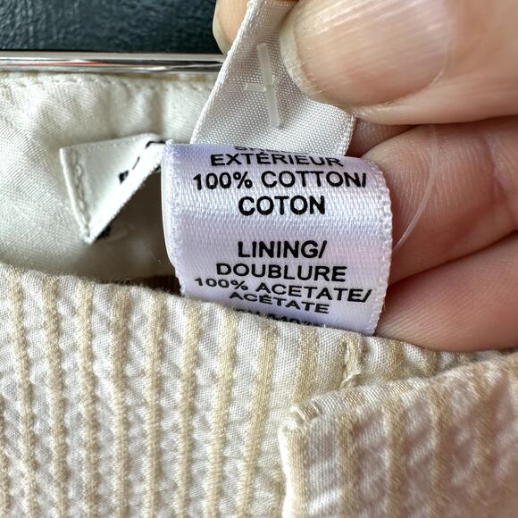 NWT Banana Republic Tan Seersucker Flat Front Wide Leg Trousers Pants Sz 14 Work - Picture 7 of 7